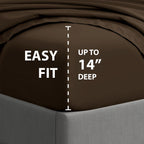 Cathay Home Essentials Ultra Soft Hypoallergenic Wrinkle Resistant Double Brushed Microfiber Bedding Sheet Set, Brown, California King