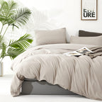 Clothknow Khaki Beige Comforter Set Twin 3Pcs Oatmeal Bedding Comforter Sets Beige Coffee Comforter Soft Light Khaki Comforter S