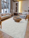 Macgace Fluffy Area Rugs for Bedroom Decor Aesthetic, 5x7 White Shag Rug with Non-Slip Dots for Living Room, Fuzzy Plush Carpet 