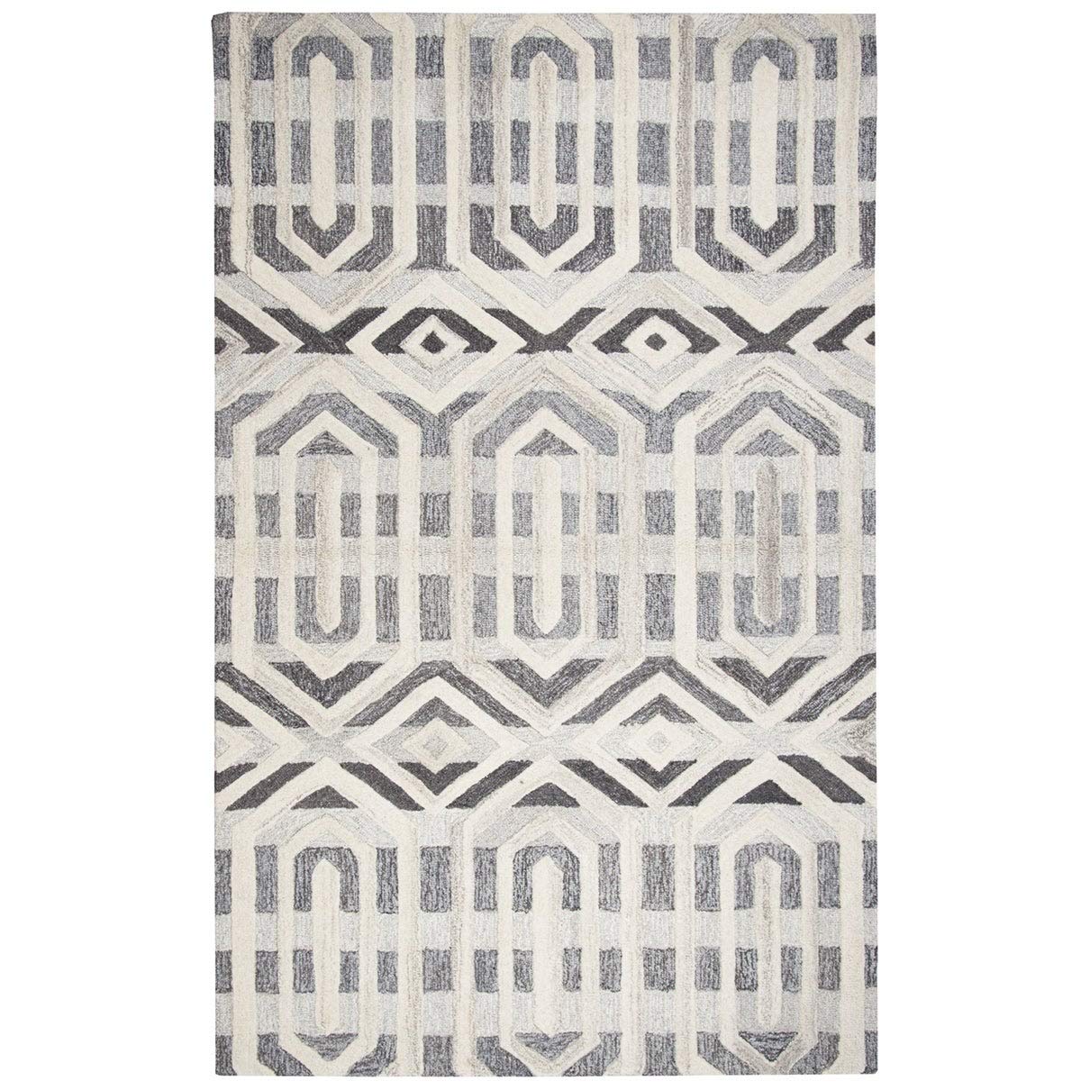 Rizzy Home Alora Decor Makalu 9' X 12' Geometric Gray/Natural Hand-Tufted Area Rug