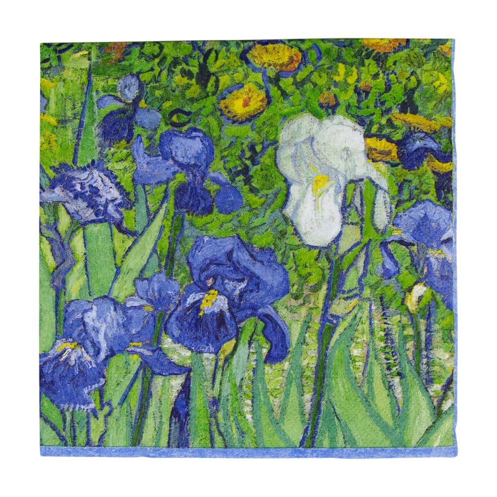 Caspari Van Gogh Irises Paper Luncheon Napkins - 20 Per Package
