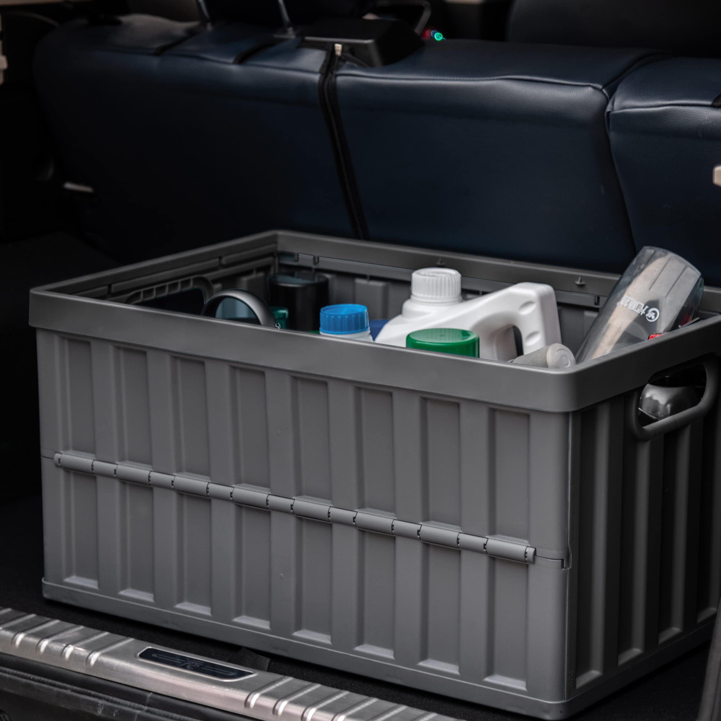 Citylife 64L Collapsible Storage Bins With Lids Plastic Storage Containers For Organizing Stackable Storage Box Large Heavy Duty