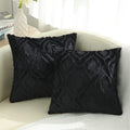 Decoruhome Decorative Throw Pillow Covers 20X20, Soft Plush Faux Wool Couch Pillow Covers For Home, Set Of 2, Black