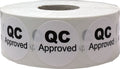 White Circle With Black Qc Approved Dot Stickers, 3/4 Inch Round, 500 Labels On A Roll