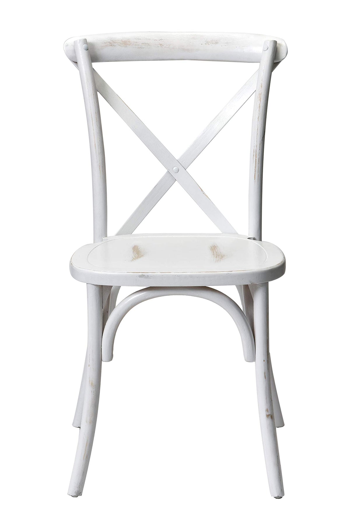 Commercial Seating Products European Wood Dining Chairs, 2-Pack, White Wash