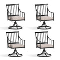 Sophia & William Swivel Patio Chairs Set Of 4, Metal Rocker Rocking Outdoor Dining Chairs With Seat Cushions, Patio Bistro Steel
