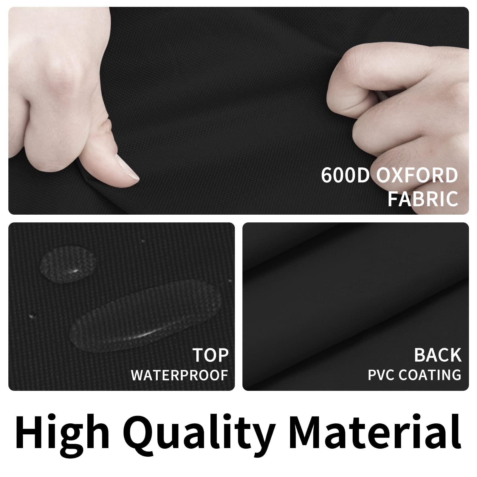 Easy-Going 600D Heavy Duty Round Patio Furniture Cover, Outdoor Table And Chair Set Cover, Waterproof Outdoor Sectional Furniture Set Cover (62' Diax 28' H, Black)