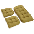 Blazing Needles Indoor/Outdoor Rounded Back Settee Cushion Set, Avocado 3 Count