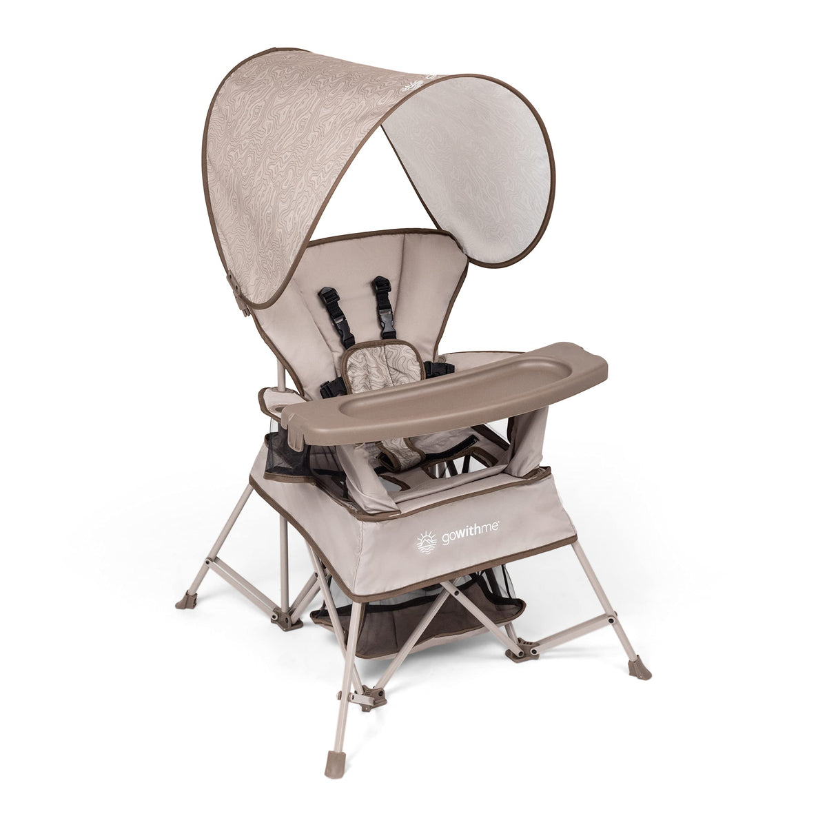Baby Delight Go with Me Venture Portable Chair | Indoor and Outdoor | Sun Canopy | 3 Child Growth Stages | Sandstone