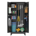YILFANA 75  Metal Storage Cabinet with Lockable Doors, Functional Garage Storage Cabinets, Heavy-Duty Tool Organization Cabinet 