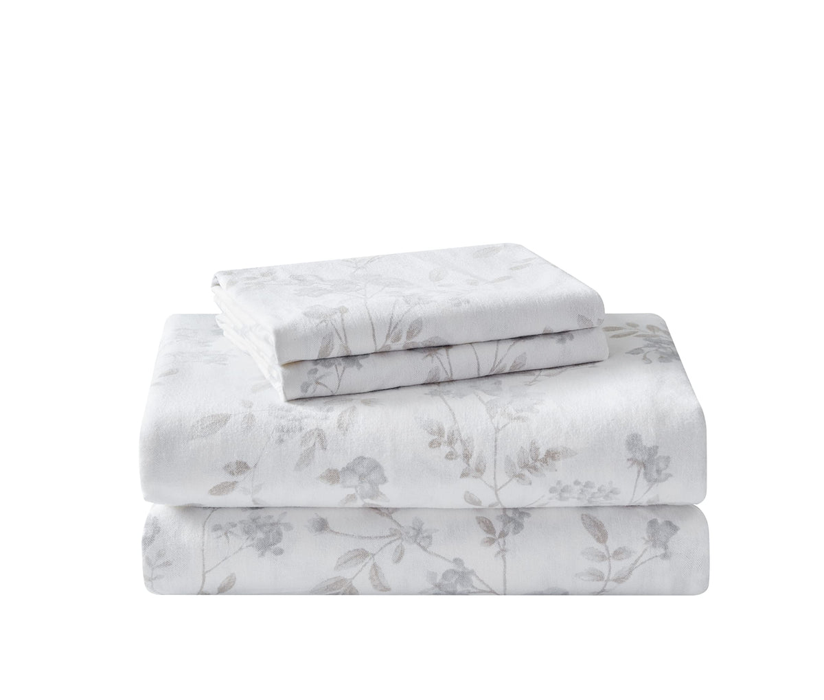 Laura Ashley Home - Twin Sheets, Cotton Flannel Bedding Set, Brushed For Extra Softness & Comfort (Fawna, Twin)