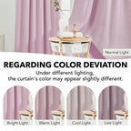 Deconovo Blackout Curtains Insulated Thermal, Rod Pocket And Back Tab Curtains - Room Darkening Curtains For Living Room, 52X95 Inch, Lavender, Set Of 2