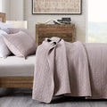 Horimote Home Quilt Set King Size Cameo Rose, Classic Geometric Spots Stitched Pattern, Stone-Washed Microfiber Chic Rustic Look