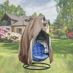 ?Upgraded?Patio Egg Chair Covers With Zipper, Wicker Egg Swing Chair Covers, Waterproof Heavy Duty Weather Resisatnt Outdoor Chair Cover, Windproof Hanging Chair Cover, 75' X 45', Khaki, 1 Pack