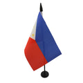 Philippines Table Flag 4' X 6' - Filipino Desk Flag 15 X 10 Cm - Black Plastic Stick And Base - Az Flag