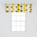 Ambesonne Butterfly Window Valance Pack Of 2, Summer Tone Lines Wingy Animals With Faded Effect Print Country Vibe, Rod Pocket Curtain Valances Kitchen Bedroom, 54' X 18',Yellow Reseda Green Beige