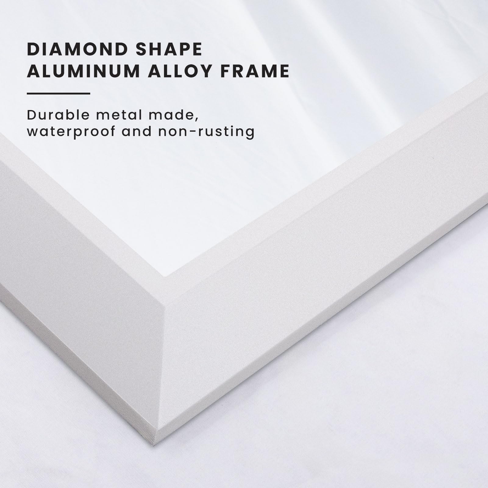 Amorho Bathroom Mirror, 40X36 Inch White Thick Metal Framed Wall Mirrors For Over Sink, Bedroom, Living Room, Entryway, Rectangl