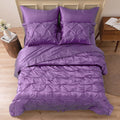 Mr&Hm Satin Comforter Full 7 Pieces - Luxurious Pinch Pleat Bedding Set With Comforter, Flat Sheet, Fitted Sheet, Pillowcases &