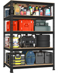 Primezone 32' W X 16' D X 63' H Storage Shelves - 5 Tier Adjustable Garage Storage Shelving, Heavy Duty Metal Storage Utility Rack Shelf Unit For Warehouse Pantry Closet Kitchen, Black