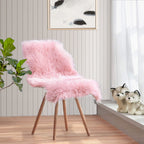 ORINOVA Small Pink Fluffy Sheepskin Fur Area Rugs for Bedroom Washable Furry Carpet Rug for Living Room Faux Fur Rug 2x3 Nursery