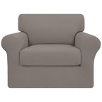 Easy-Going 2 Pieces Stretch Couch Cover Sofa Cover For Dogs Washable Sofa Slipcover For Separate Cushion Couch Spandex Jacquard Fabric Elastic Furniture Protector For Pets,Kids (Taupe, Chair)