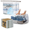 TAILI 8 Pack Cube Vacuum Storage Bags, Medium Size (25x19x11 inch), Clear