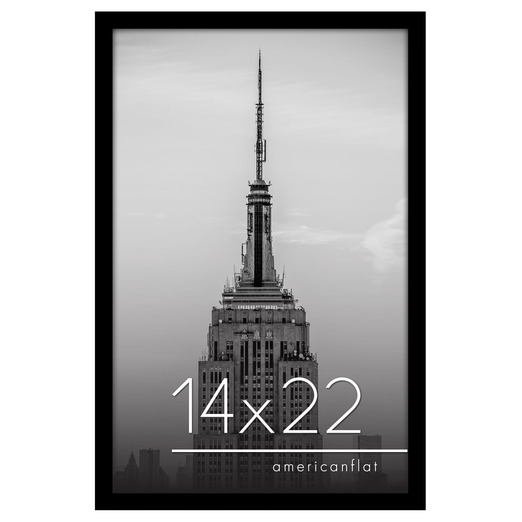 Americanflat 14x22 Picture Frame with Polished Plexiglass - Epic Collection - Gallery Wall Frames with Engineered Wood - Wide Ph