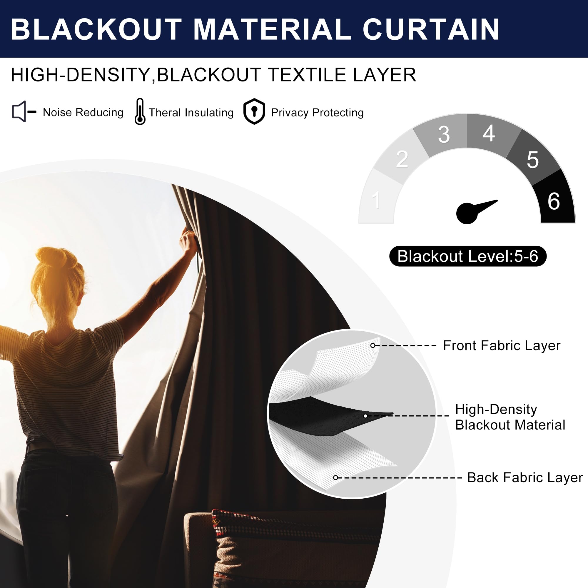 Hiasan Light Sage Blackout Curtains 45 Inch Long, Light Blocking Thermal Insulated Rod Pocket & Back Tab Christmas Drapes Sewn W