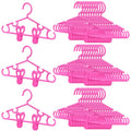 Hsei 120 Packs Baby Hangers with Clips Toddler Hangers Kids Hangers with Clips for Pants Closet Coat Skirts Socks (Pink)