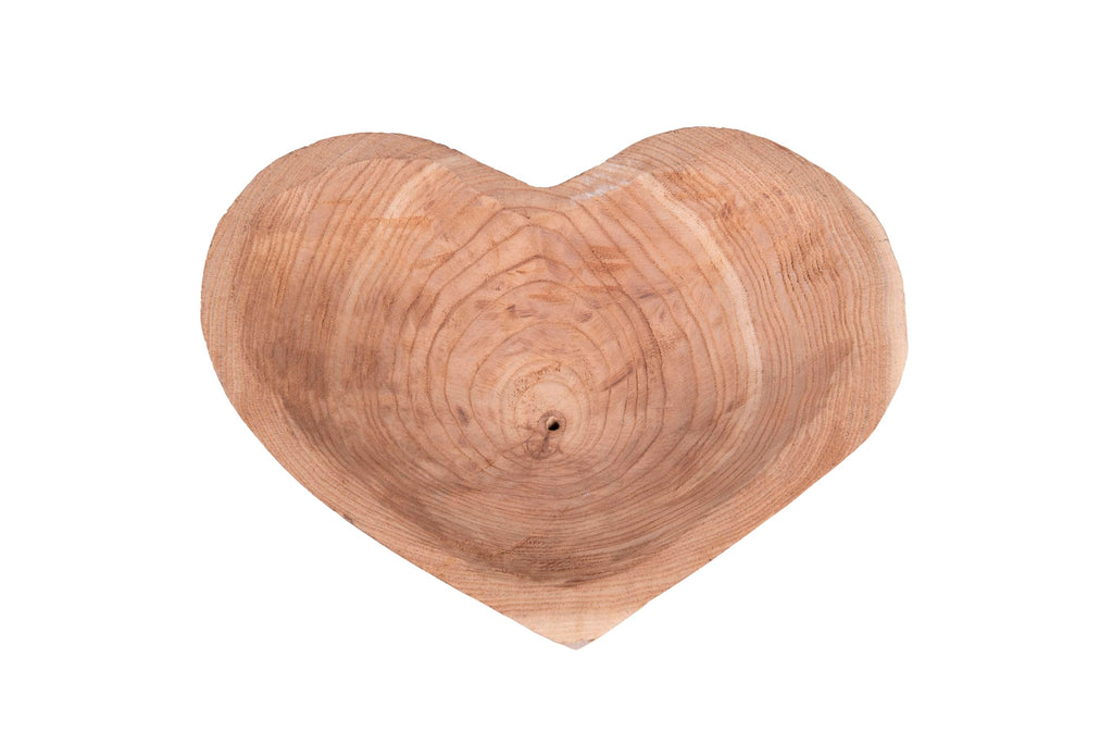 Creative Co-op Decorative Wood Heart Shaped Bowl, Small, Gold