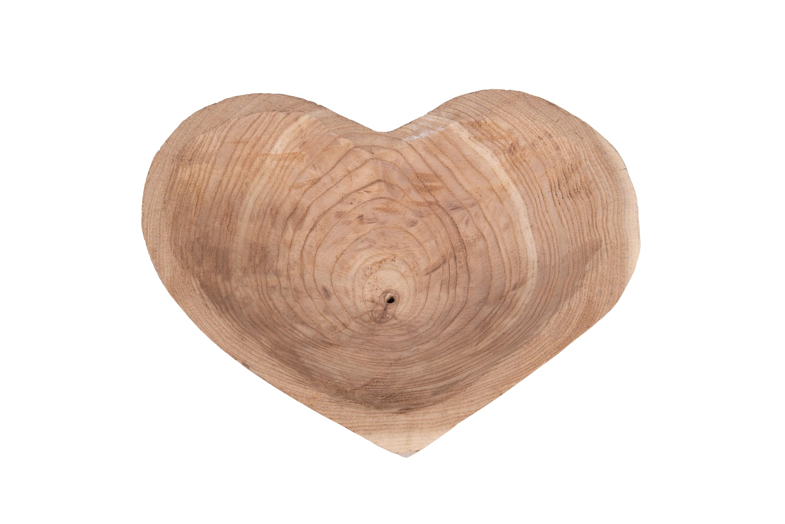 Creative Co-op Decorative Wood Heart Shaped Bowl, Small, Gold
