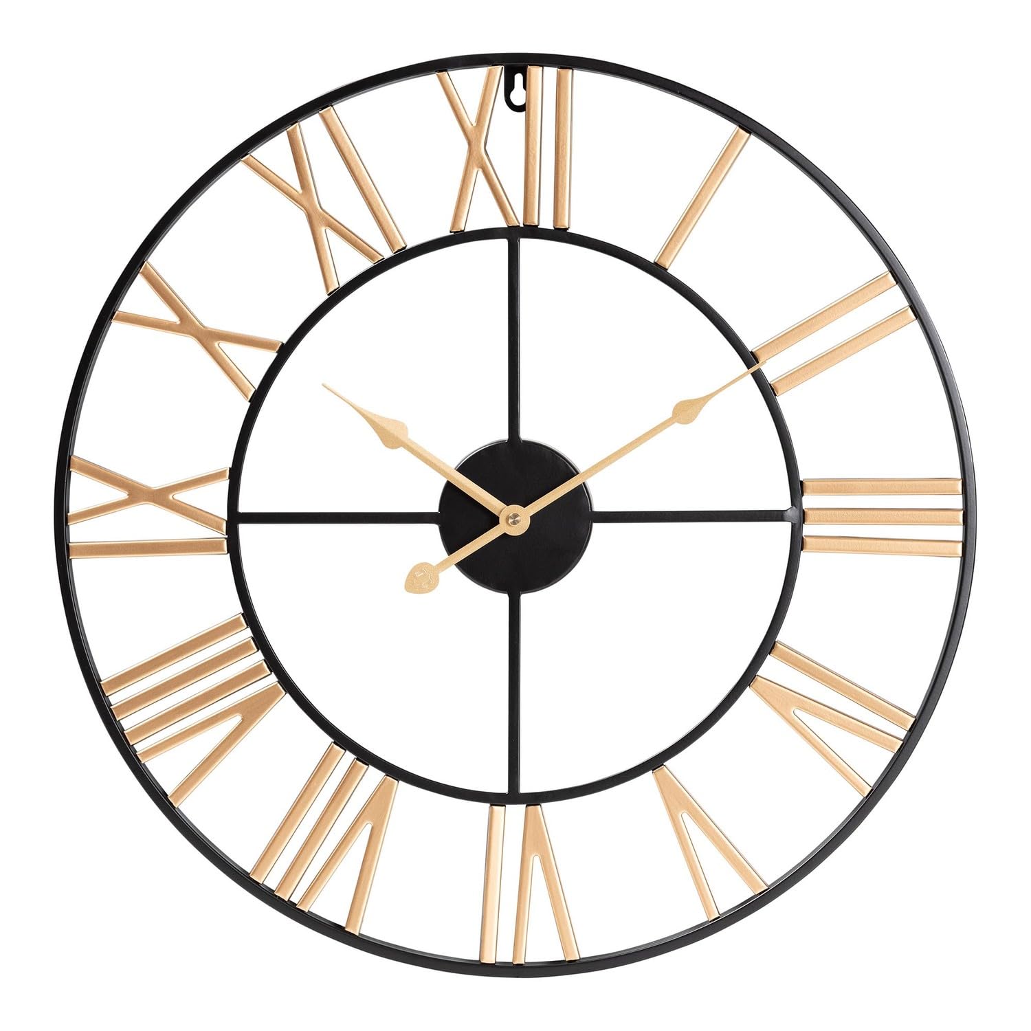 Baxton Studio Auden Modern Industrial Two-Tone Black And Gold Metal Wall Clock