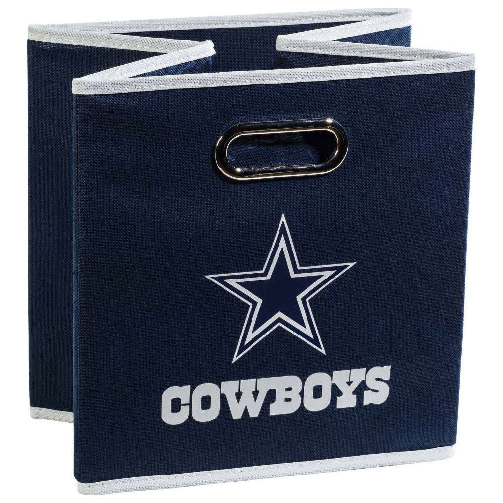 Franklin Sports NFL Dallas Cowboys Collapsible Storage Bin - 11" x 11" Team Specific Folding Cube Storage Container