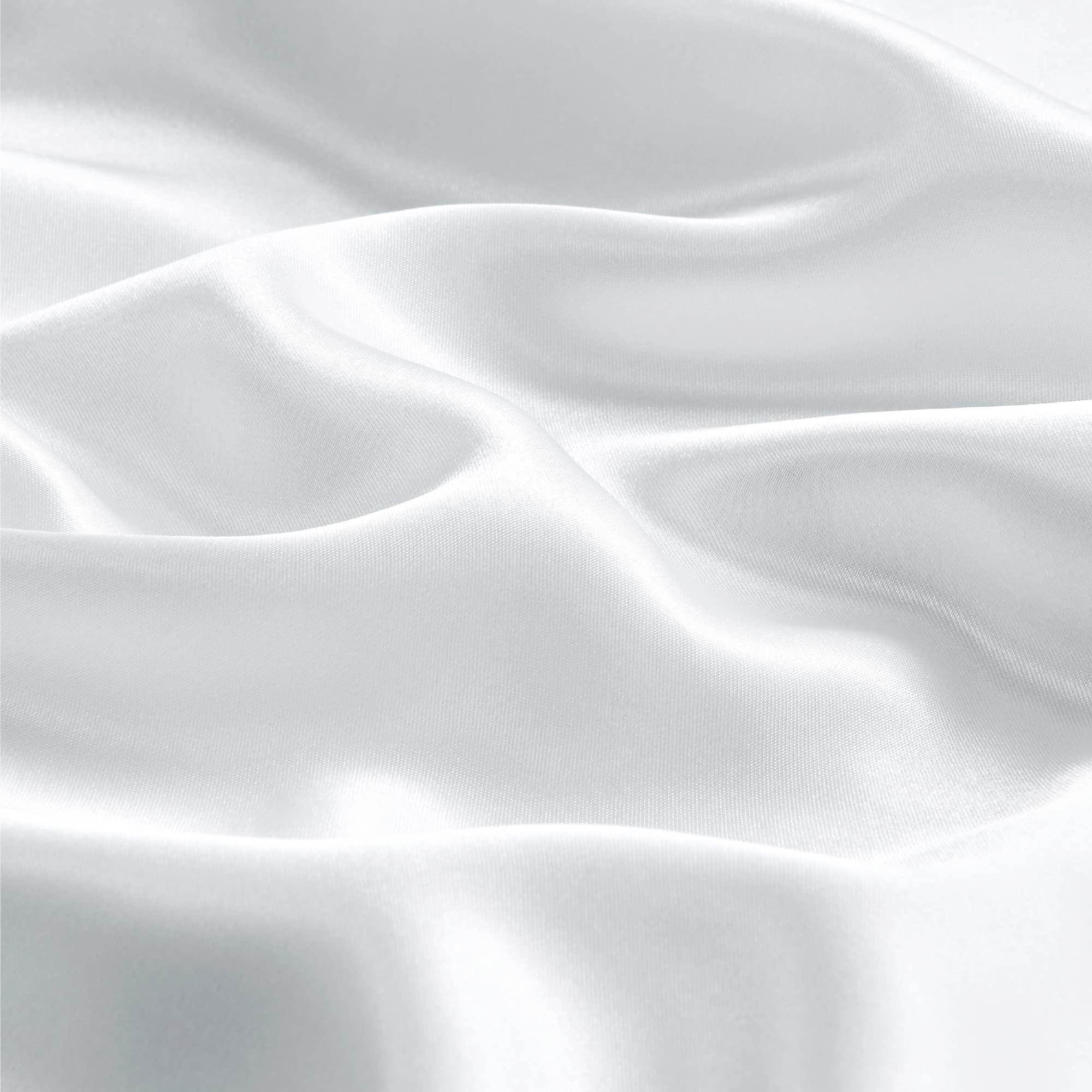 Bedelite Satin Pillowcase With Zipper, White Pillow Cases Queen Size Set Of 2, Super Soft And Cooling Similar To Silk Pillow Cas
