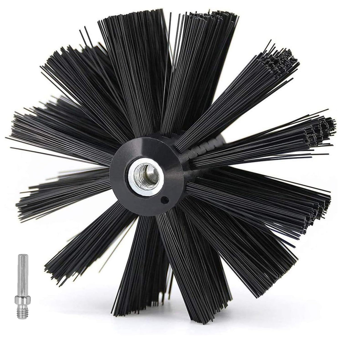 6 Inch Dryer Vent Cleaner Brush Head, Duct Cleaning Brush with 3/8 Hex Shaft Drill Attachment for Dryer Vent Cleaning, Firepl