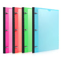 Makhistory Telescoping 3 Ring Binder-4Pcs, Flexible Binder With Customized Front Cover+Clear Catalog Pocket+3 Round Rings, Flat