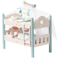 ROBOTIME Baby Doll Bunk Beds, Wooden Doll Cribs for 18 inch Dolls Furniture, Stackable Doll Bed Fits American Girl Doll (Blue, 2
