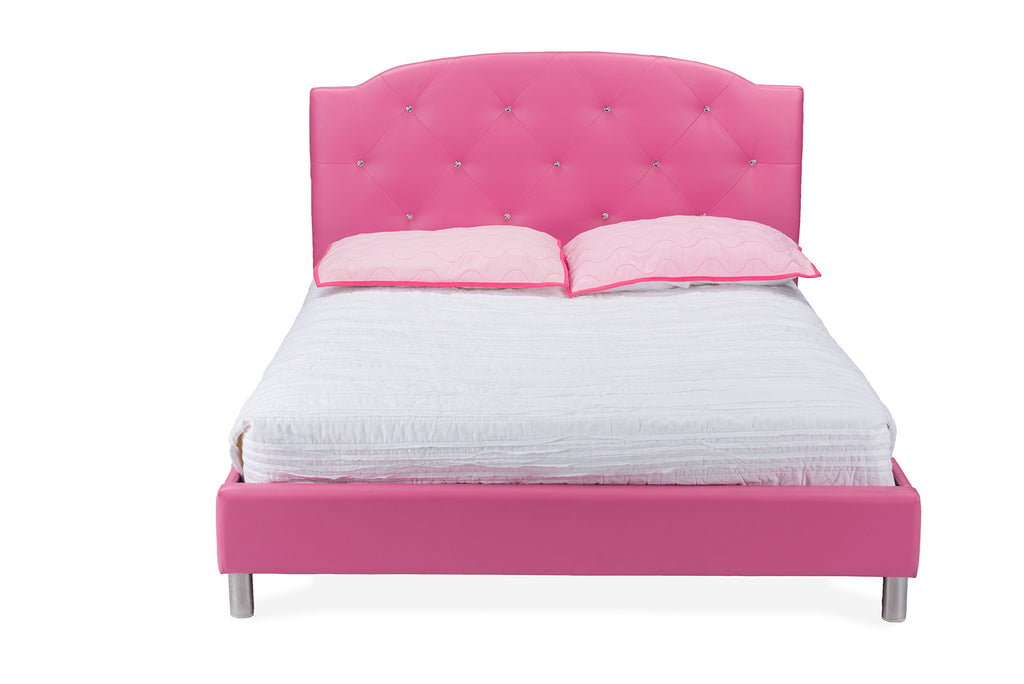 Baxton Studio BBT6440-Full-Pink Platform, Full, Pink