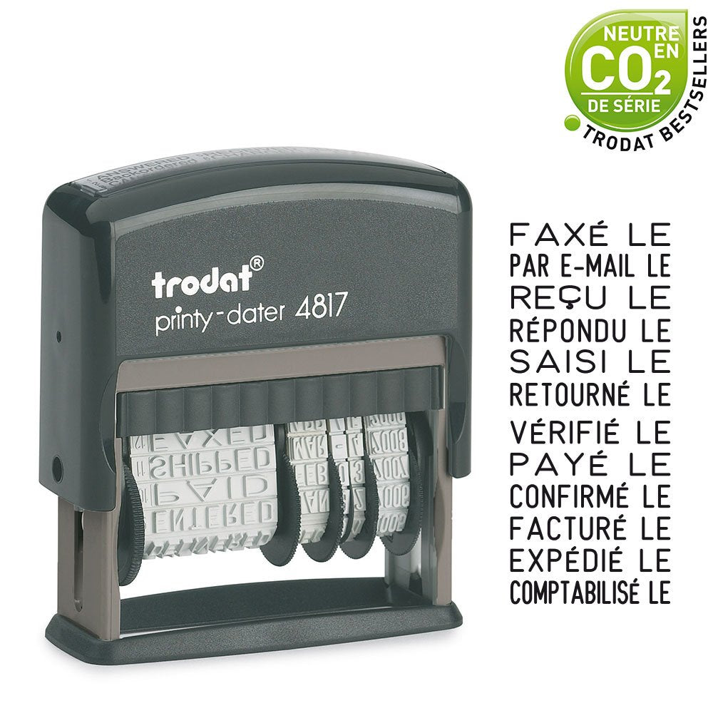 Trodat 4817 Dial-A-Word Dater, Black, 75X30X92Mm