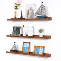 MBYD 36 Inch Photo Picture Ledge Shelf, Light Walnut Floating Wall Nursery Book Shelves Floating Bookshelf for Kids Bedroom Bath