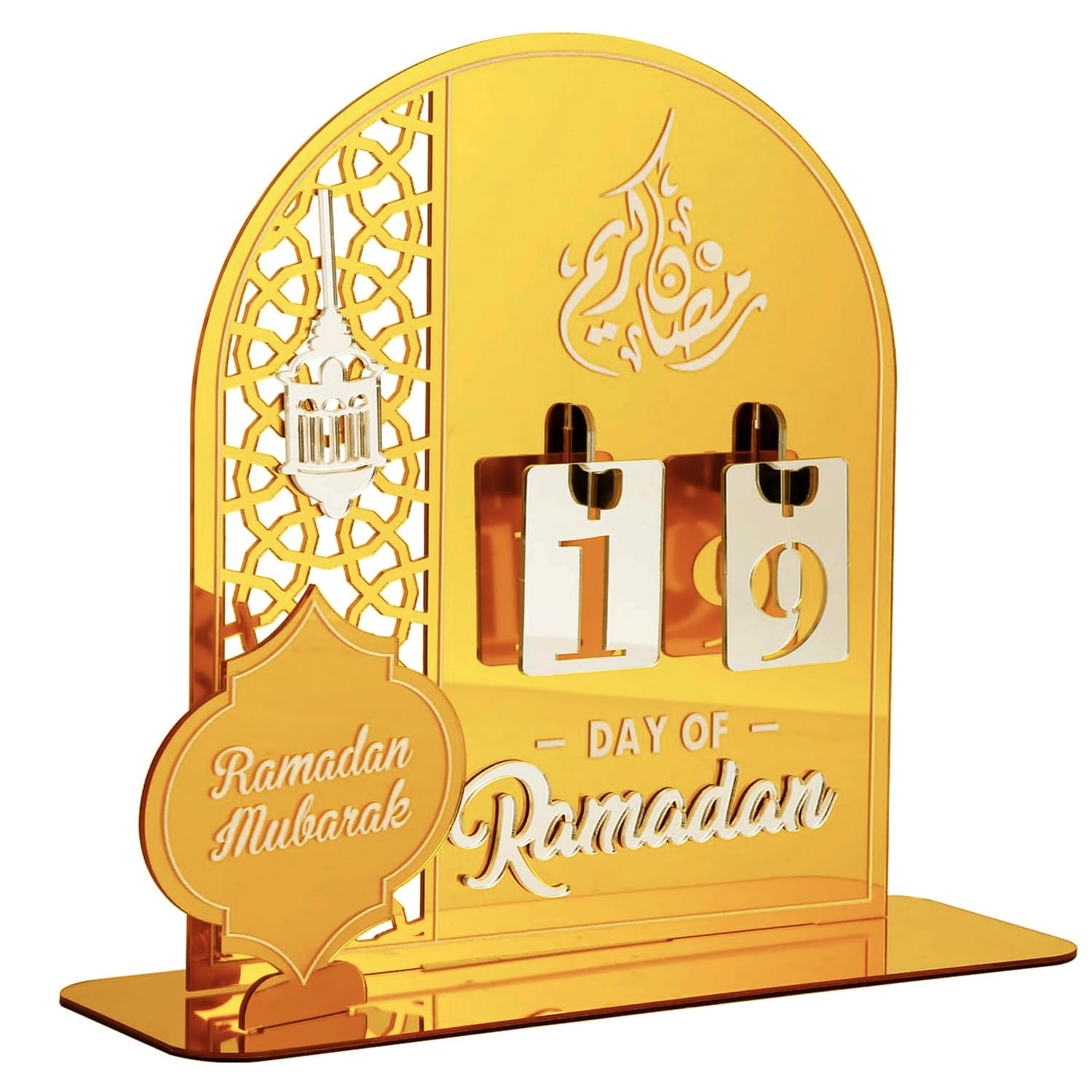 SEAHUISTAR Ramadan Calendar Countdown Advent Calendars, 30 Days Til Eid, Acrylic Lantern Eid Mubarak Ornament table decor for Ei