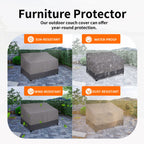 Easy-Going Waterproof Outdoor Sofa Cover, Heavy Duty 2 Seater Outdoor Loveseat Cover, Windproof Patio Furniture Cover With Air Vent (60Wx35Dx35H Inch, Gray/Dark Gray)