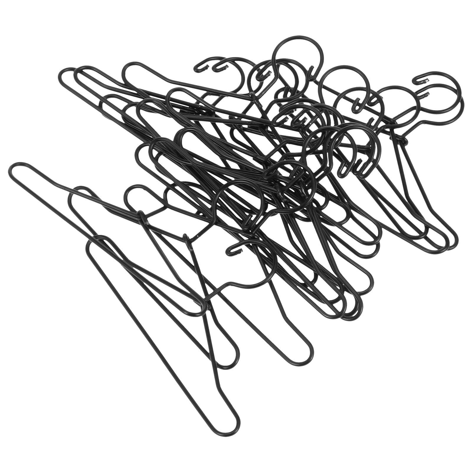 20 Pcs Metal Doll Outfit Hanger Wardrobe - Doll Clothes Accessories for Gown Dress Outfit - 65mm Black