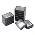 12 Pack Empty Rectangular Metal Storage Organizer Tins with Clear Window Hinged Lids for Small Items and Other Craft Projects, 4