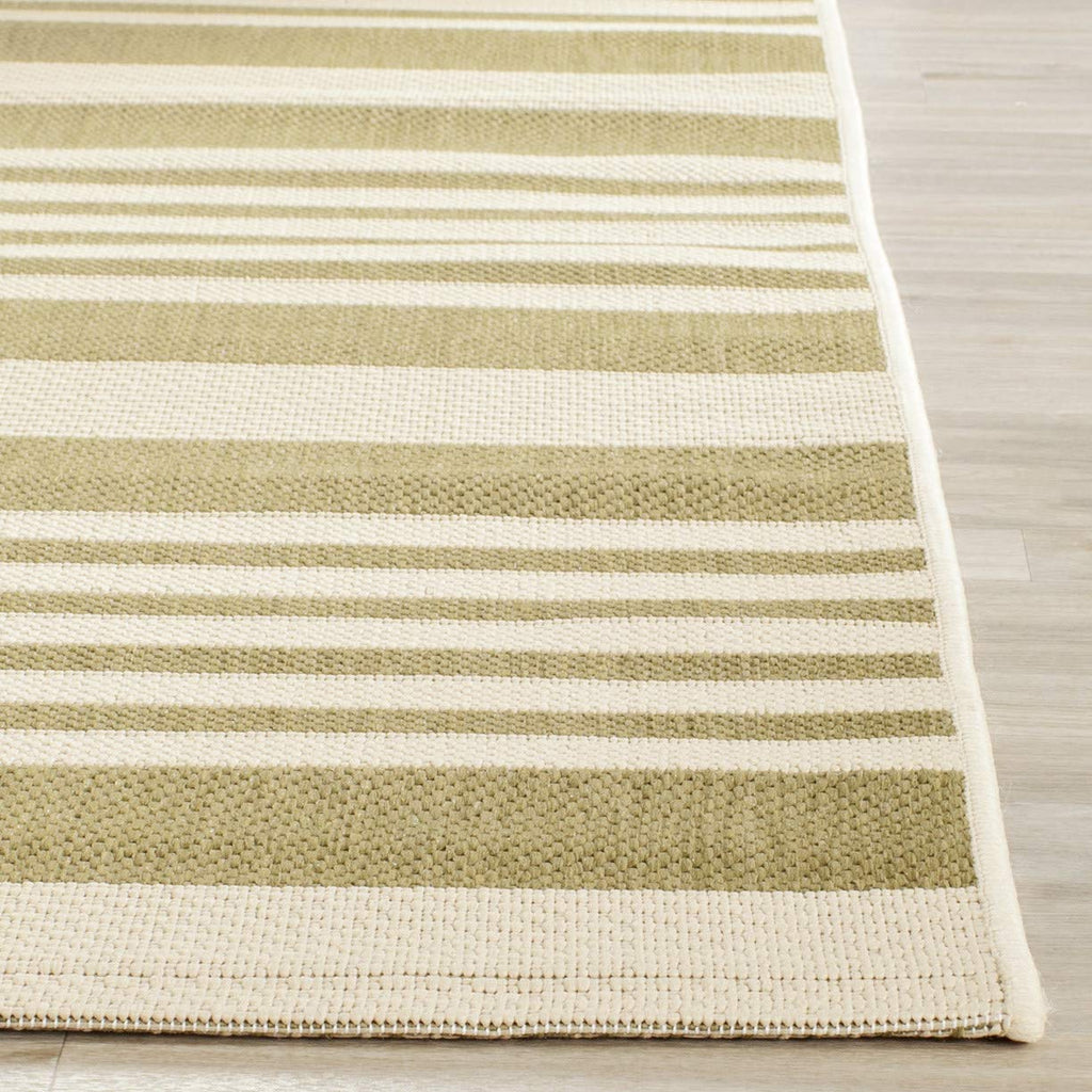 Safavieh Courtyard Collection Area Rug - 5'3'' X 7'7'', Brown & Bone, Stripe Design, Non-Shedding & Easy Care, Indoor/Outdoor &