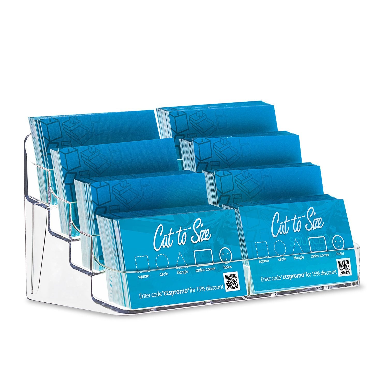 Source One 8 Pocket Desktop Clear Acrylic Business Card Holder (Bc-8P)