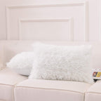Nordeco Home Luxury Soft Faux Fur Fleece Cushion Cover Pillowcase Decorative Throw Pillows Covers, No Pillow Insert, 12'' X 20''