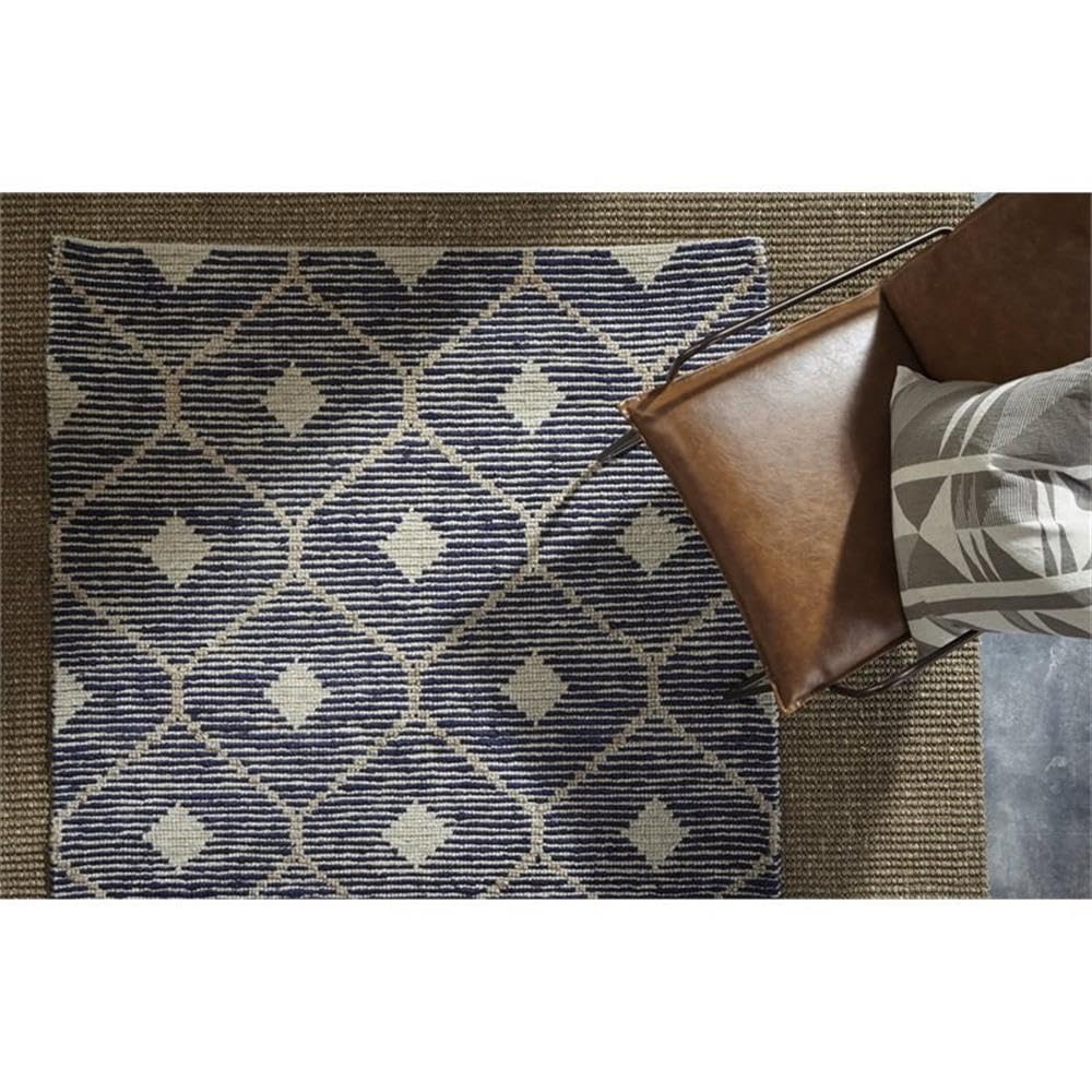 Kosas Home Reign 60 X 96 Diamond Wool & Cotton Area Rug In Indigo