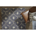 Kosas Home Reign 60 X 96 Diamond Wool & Cotton Area Rug In Indigo