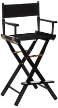 Casual Home Directors Chair ,Black Frame/Black Canvas,30 - Bar Height